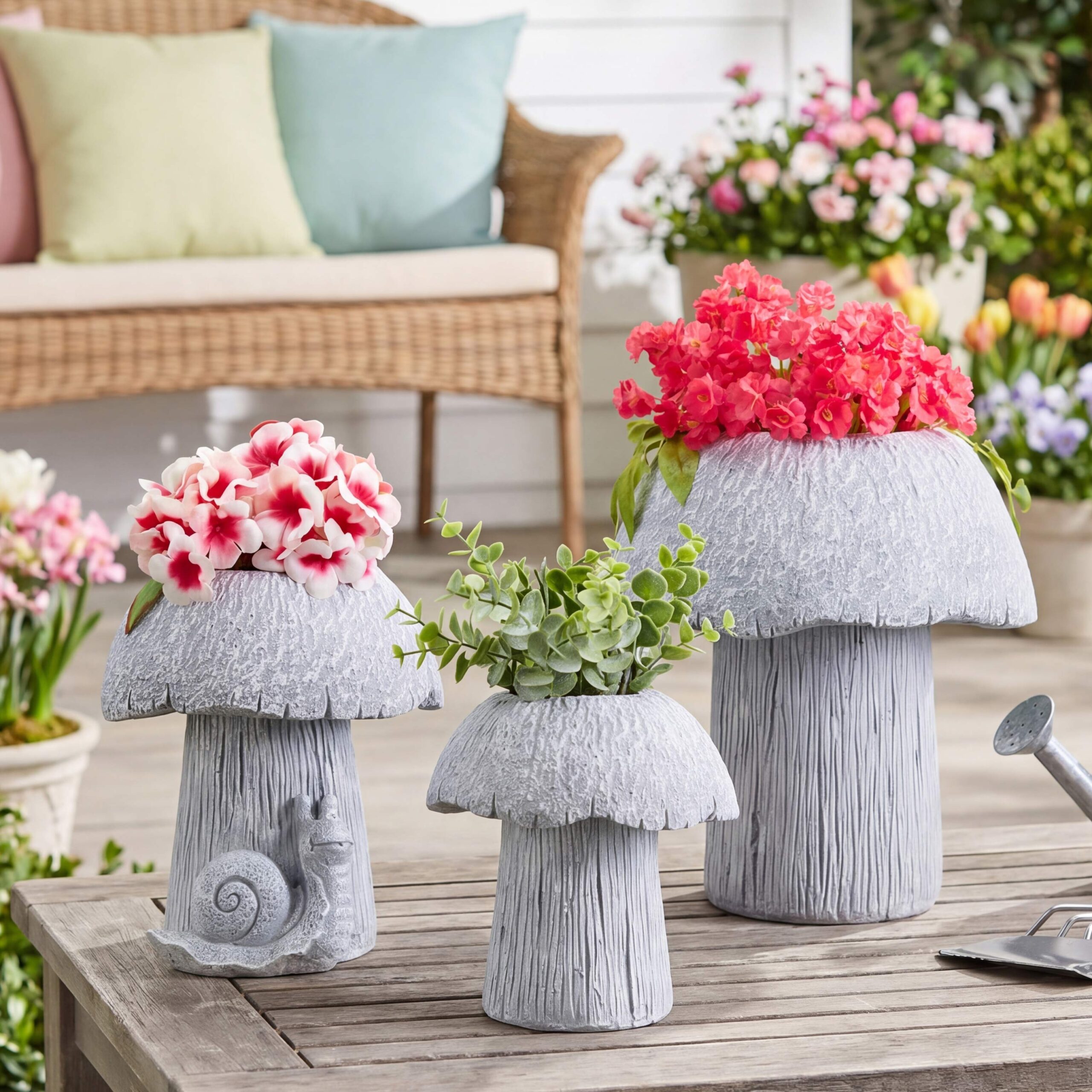 Mushroom-Planter-Gray-Large-Medium-or-Small-Garden-5